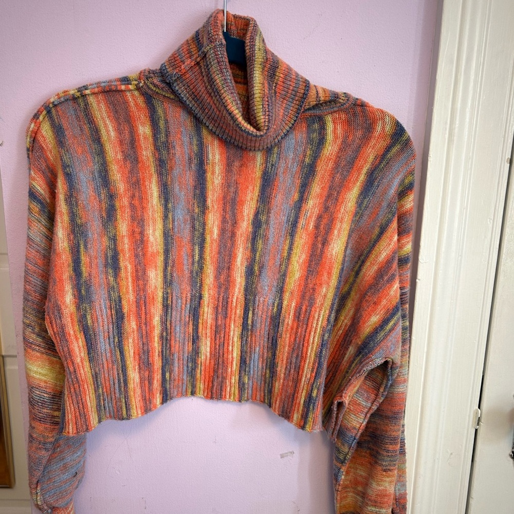 Urban Outfitters Vibrant Striped Turtleneck Sweater